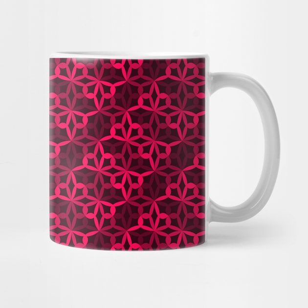 Geometric Flower Petal Pattern (Pink Shades) by John Uttley